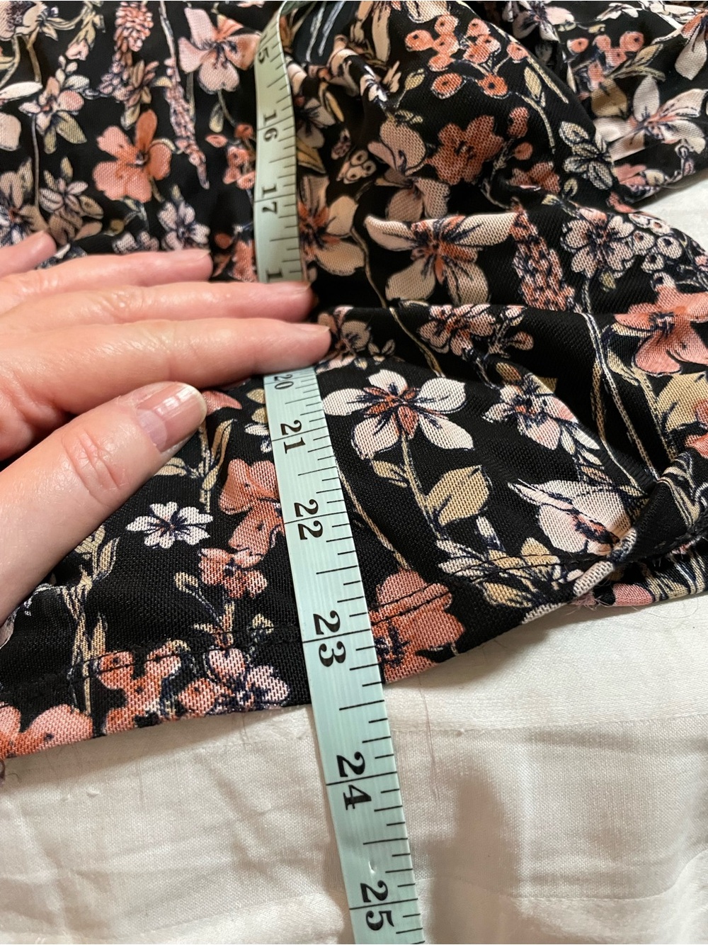 Tommy Hilfiger floral blouse scoop neck floral black pink quarter sleeve mesh XL - Picture 13 of 13